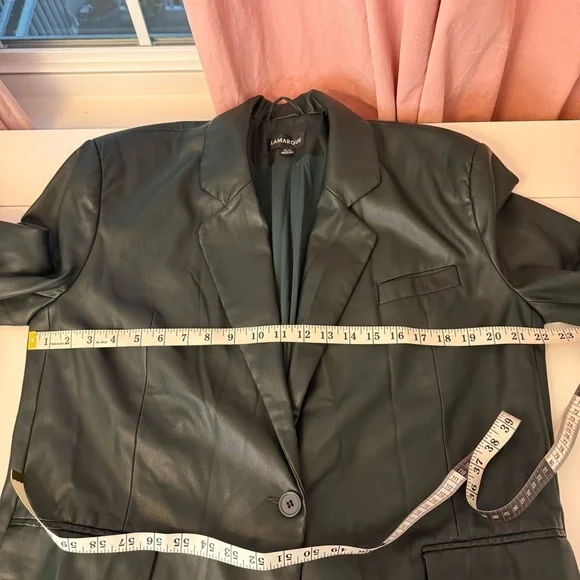 Lamarque Galia Blazer Dress Jacket Feather Trim Dark Jade XS/S - Picture 10 of 10